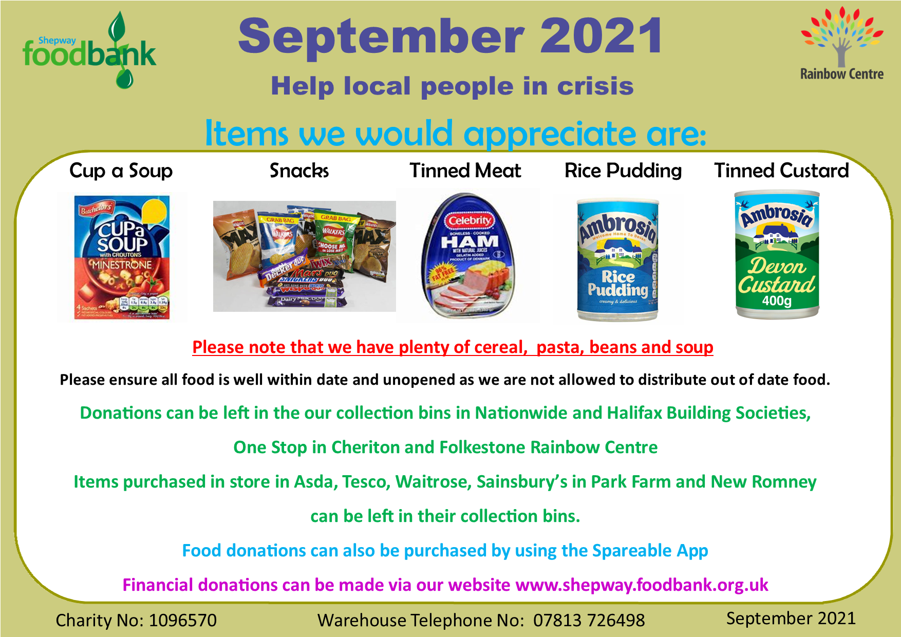 Shepway Foodbank Delivery Service Shepway Foodbank Shepway Foodbank Delivery Service Shepway Foodbank
